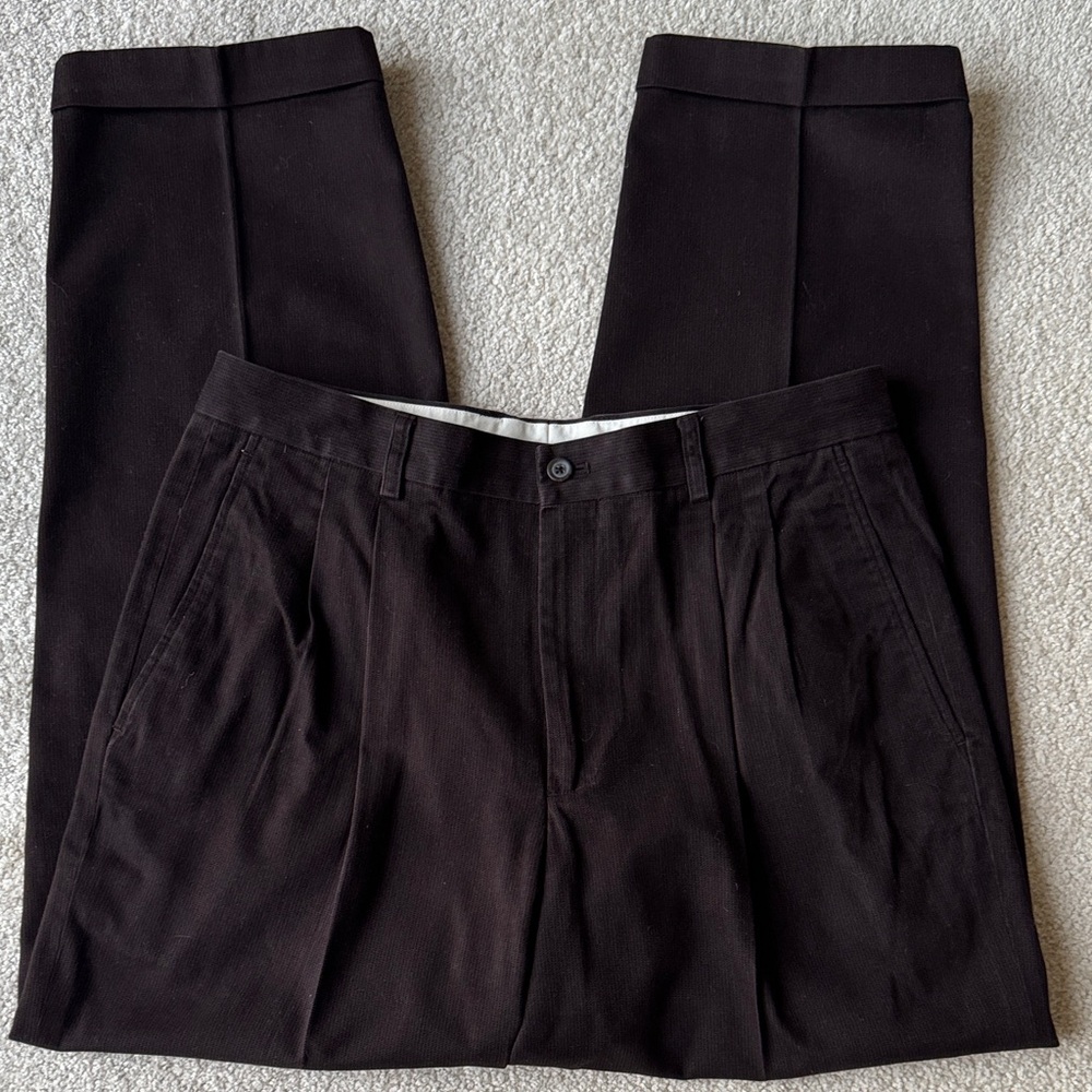 Bundle of 3 Pairs of Claiborne Pleated Cuffed Men's Classic Fit Pants - Picture 2 of 16